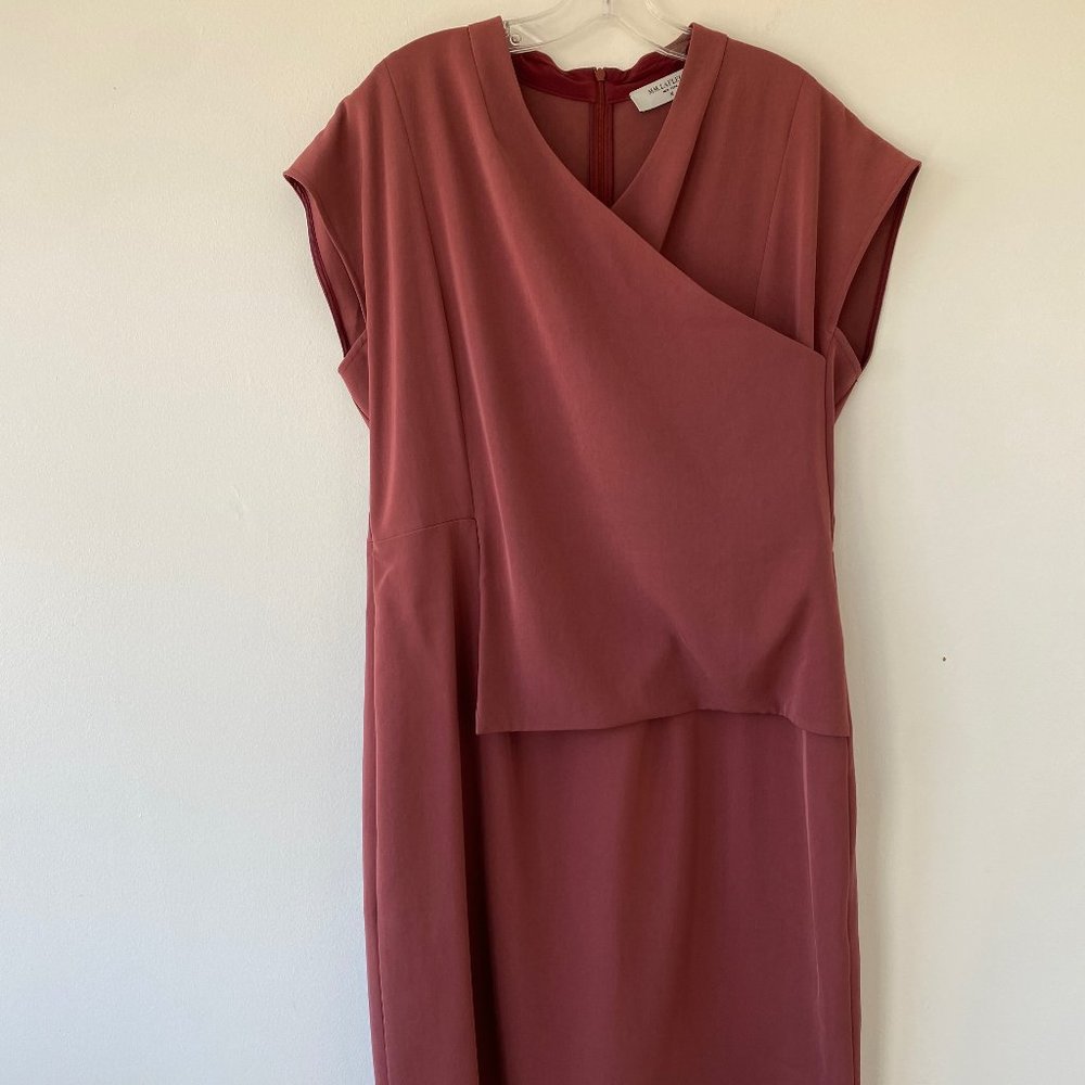 MM.LaFleur Faux Wrap Dress Size 16 Maroon
